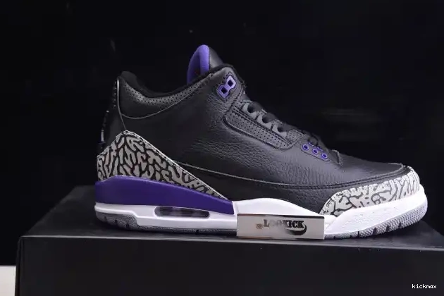 Cheap Air 3 Retro Black Court Jordan Purple CT8532-050 0510